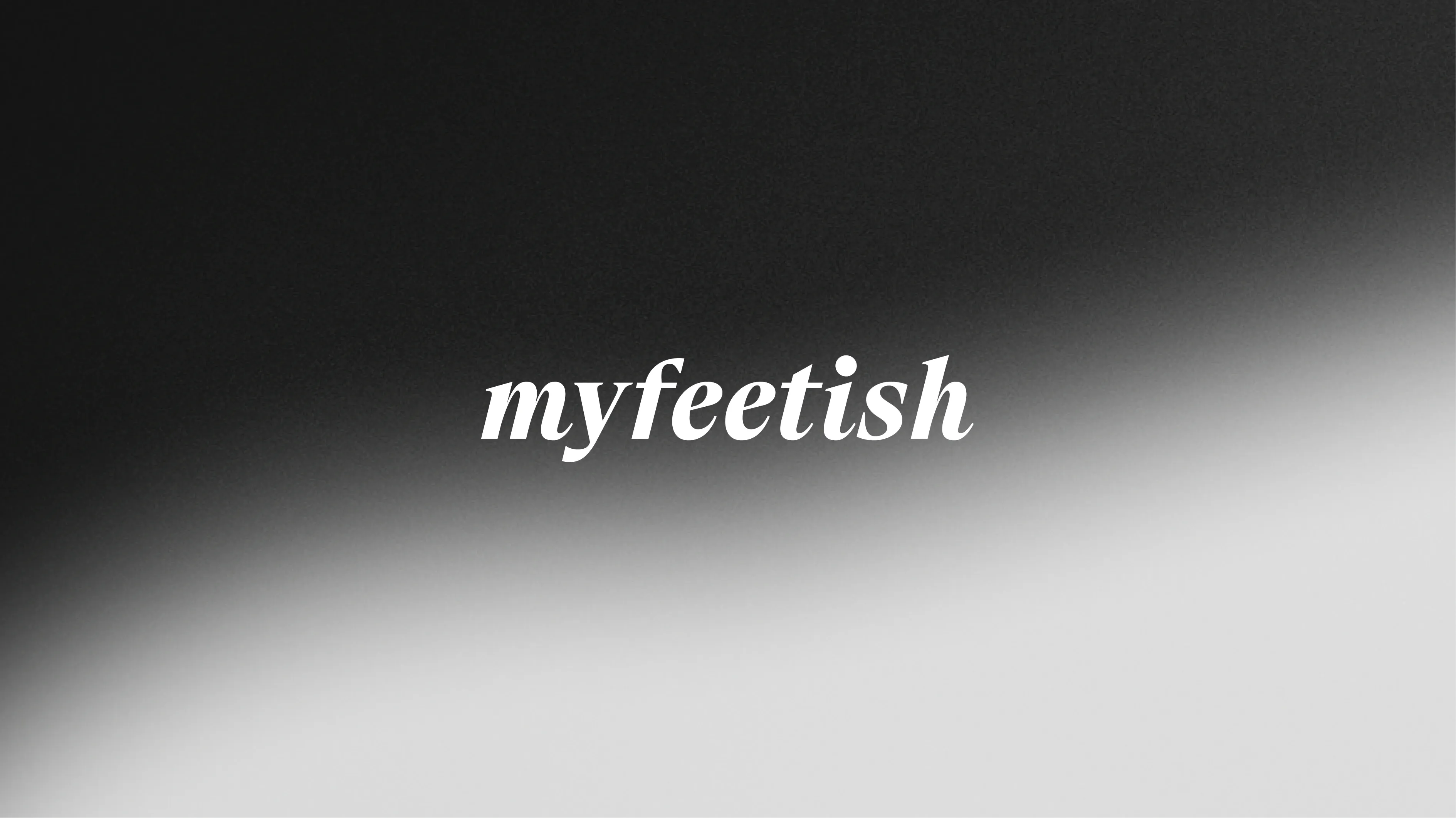 The MyFeetish wordmark, white on a black-to-white gradient