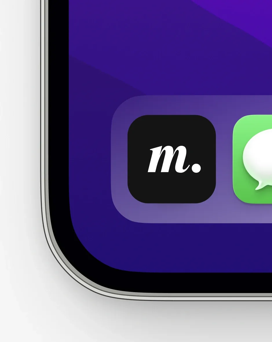 The MyFeetish app icon on an iPhone dock, beside Messages